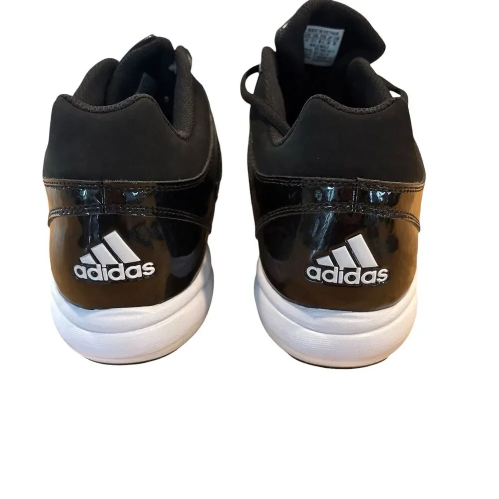 Adidas Baseball Cleat Sz 14 Men's Black New without Box Extra White Laces